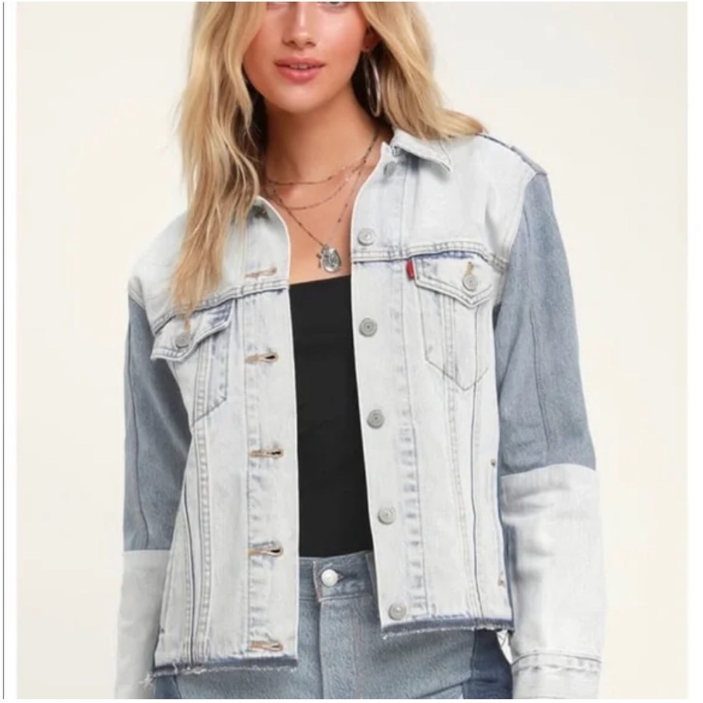 Levi’s Colour Block Denim Trucker Jacket Size S